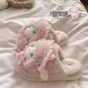 Lindas pantuflas de algodón de dibujos animados para mujer en otoño e invierno, pantuflas de interior para el hogar para hombre, pantuflas peludas cálidas para el hogar para mujer en invierno