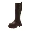 Super Venda Quente Botas Longas de Duas Vias Botas Merade Knight 2026 Nova Outono Botas de Solado Grosso Arredondadas Botas de Cano Alto