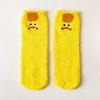 Calcetines de felpa coral de dibujos animados para mujer otoño e invierno media pantorrilla Navidad bordado hogar cálido piso para dormir calcetines felpa fábrica mayoreo