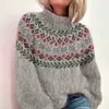 Nova blusa de moletom de gola alta da Independent Station, imitação de suéter 300g, outono e inverno Natal manga longa gola virada estampa totem