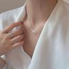 Collar de Lazo de Plata Esterlina S925 Suchuang para Mujer, Diseño Simple Ins de Lujo Ligero, Nicho con Sentido de Alta Gama, Cadena para Clavícula para Verano