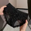 Panty sexy de malla ligera de puro deseo estilo francés para mujeres jóvenes, entrepierna de algodón, tiro medio, ajustado a la cadera, bragas de encaje bordado para mujer