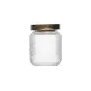 Bote para Té de Madera de Acacia Estilo Japonés Tapa con Textura Martillada Frasco Sellado de Vidrio de Alto Borosilicato Simple a Prueba de Humedad Jarra de Gran Capacidad para Granos