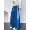 Calças casuais retas largas estilo americano com padrão de escamas de dragão drapeadas e listras novas para homens, calças casuais de verão, calças esportivas masculinas