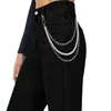 Europa y Estados Unidos joyería transfronteriza hip-hop moda genial perla de imitación cadena de cintura femenina punk cadena de metal cadena corporal en stock al por mayor