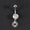 Anillo para el ombligo de circonita de piña no convencional de nuevo producto transfronterizo, Clavo para el ombligo de mariposa, Colgante de cobre, Colgante de cisne microincrustado, Hebilla para el ombligo