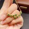 Colar de Esmeralda Natural Transfronteiriço Acessórios Femininos Nicho Alta Qualidade Joias de Prata 925 3*3 Moda Venda Direta da Fábrica