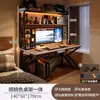 Mesa para Computadora de Escritorio Habitación Hogar Escritorio Mesa Integrada con Estantería Escritorio de Oficina Tablero Perforado Juego de Mesa y Silla para E-Sports