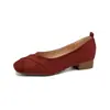 Weiwei Lady 1040-13 Sapatos Mary Jane Retrô de Salto Grosso para Mulheres, Camurça, Confortáveis, Delicados Sapatilhas