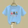 2033# ropa para niños y niñas camiseta de manga corta ropa para niños nuevo top de verano 100% algodón tres osos playera básica
