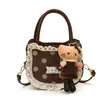 Bolsa Cuadrada Pequeña Estilo Academia Linda Coreana Otoño/Invierno 2026 Nueva Bolsa de Encaje para el Trabajo Bolsillo Portátil de Nicho Bolso de Mano de Lunares