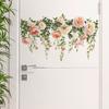 Fun-b149 rosas brilhantes pintadas planta verde fundo de parede de casa embelezamento adesivos de parede atacado autoadesivo