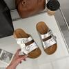 Pantuflas Retro Plateadas de Moda con Suela Gruesa para Mujer Verano 2025 Nueva Moda Versátiles Sandalias tipo Slide Birkenstock