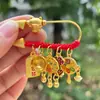 Broche Pingente Estilo Chinês Tradicional Banhado a Ouro para Boa Sorte, Broche de Segurança, Pingente de Paz em Ouro Arenoso Antigo