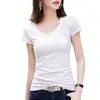 Camiseta Negra de Manga Corta para Mujer 2024 Nuevo Verano Cuello Redondo Ajustada Versátil Camiseta Base Top Interior Camiseta de Media Manga