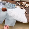Roupas Infantis Novas de Verão 2026 para Meninas Conjunto de Calça Jeans com Top sem Mangas Bufante com Strass Hot-Fix Conjunto de Duas Peças para Bebê Menina Tendência
