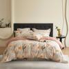 Conjunto de Quatro Peças de Algodão Escovado Estilo Pastoral de Outono e Inverno Estampado Moda Amigável à Pele Quente Capa de Edredom Lençóis e Cama de Algodão Puro