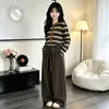 Conjunto de Otoño para Niña: Conjunto de Sudadera a Rayas con Capucha y Pantalones Casuales, Nuevo Estilo 2026, Conjunto de Dos Piezas para Niñas Mayores en Primavera y Otoño