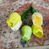 5 tulipas grandes de PU, pequenas e frescas, ornamentos de flores de chão, engenharia, macias, exportação de comércio exterior, arranjo floral de passarela de casamento