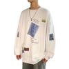Marca da moda de outono ins suéter masculino moderno gola redonda top roupas outono e inverno camiseta de manga longa com forro de fleece casaco versátil