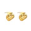 Pendientes de diseño de nicho de alta gama con pliegues irregulares en forma de C, pendientes de metal irregulares de estilo retro de Hong Kong con viento perezoso