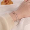 Pulsera de Plata Pura S999 de Doble Capa con Forma de Cintura, Joyería de Estilo Minimalista Geométrico de Nicho de Lujo Ligero, Diseño Geométrico de Lujo Ligero para Dropshipping