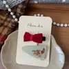 Nuevo Pasador de Tela Hecho a Mano Estilo Coreano para Niños, Lindo Moño Rojo, Pinza para Flequillo Lateral, Accesorios para el Cabello para Mujeres