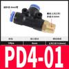 PD8-02 junta tubo de aire en T rápida de inserción rápida rosca de 6 lados 10-03 junta neumática para compresor de aire 4-01