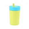 Copo de Aço Inoxidável com Canudo 12oz Simples e Estiloso, Copo Térmico Portátil à Prova de Vazamentos para Uso em Casa e no Escritório, Copo de Café