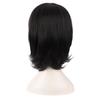Cosplay de Anime Peluca Unisex Guapo para Hombre Cabello Mediano Largo Negro Anti-levantado Cabello Corto Hija Vampiro Mavis
