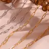 Moda Europea y Americana Simple Personalizado Pulsera de Acero de Titanio Joyería Cadena de Eslabones Tipo Clip de Papel de Acero Inoxidable Chapado en Oro de 18 Quilates Cadena para la Cintura para Mujer