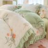 Conjunto de Cama Quatro Peças de Veludo de Leite Quente Espesso de Inverno Desenho Animado Pelúcia Capa de Edredom Roupa de Cama Cobertura de Cama Três Peças Cama Lençóis