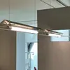 Lámpara colgante de diseño minimalista para restaurante, lámpara de barra de bar, luz lineal de tira de estilo industrial para recepción de cafetería, aluminio