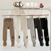 Leggings das meninas outono e inverno forrado de lã engrossado coreano desenhos animados meia-calça infantil bebê bebê meia-calça quente