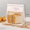 Saco de Embalagem para Pão de Forma 450g Selagem com Arame Enrolado Saco Quadrado Fatiado Assado Mochi Biscoito Alimento Saco com Fecho Ziplock