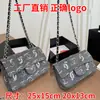2026 Nuevo Tejido de Mezclilla Bolsa Pequeña Cuadrada Bolso de Hombro Individual de Moda Casual Bolso Cruzado Debajo del Brazo Doble Cadena Bolso de Mujer Versátil
