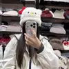 Bonito Gorro de Peluche con Orejas de Gato y Lazo, Protección Cálida para los Oídos para Mujer, Otoño e Invierno, Dibujos Animados, Hello Kitty, Gato, Kt, Gorro Pulóver