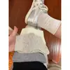 Calcetines de verano para mujer, estilo coreano, color liso, finos, calados, ligeramente rizados, de malla, transpirables, modernos, estilo ballet universitario, calcetines apilables