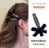 Lujo Ligero Retro Sentido de Alta Gama Estilo Pequeño Lazo de Terciopelo Pinza Pico de Pato Simple Elegante Flequillo Lateral Cabello Roto