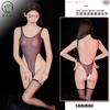Releasing Desire Estilo Feminino Perspectiva de Alta Elástica Maiô com Fenda Alta Macacão Justo Estilo Aberto Lingerie Feminina Lingerie Feminina