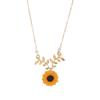Nuevas joyas creativas artículos de comercio exterior collar de girasol de perlas temperamento femenino moda colgante de girasol