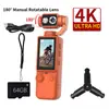 Câmera Esportiva Portátil para Exterior Q8 com Autofoco, Gravação de Conferência, Câmera de Bolso Portátil, Câmera de Bolso com Gimbal