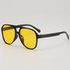 Gafas de sol vintage marrones para hombre, de doble haz, con montura grande y cuadradas, color amarillo, para calle.