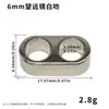Hebilla de Cuerda Metálica de Doble Agujero de 6 mm al por Mayor, Hebilla de Campana de Hardware Bidireccional con Agujero Pasante para Ropa y Bolsas, Hebilla de Ajuste Bifásico de Aleación de Zinc