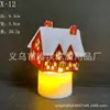 Vela Eletrônica LED de Natal Pintada em Ferro Árvore de Natal Papai Noel Boneco de Neve Luz Noturna Decorativa Transfronteiriça