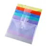 Bolsa de Archivo Snap A4 al por Mayor Transparente Colorida Impermeable para Documentos de PP con Tarjeta de Presentación Bolsa de Almacenamiento de Documentos para Estudiantes