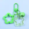 Chaveiro de Estrela de Cinco Pontas Vazada em Acrílico Colorido, Acessório Criativo e Fofo para Fechar Porta, Joia, Pingente de Contas
