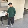 Camiseta Térmica de Gola Média Alta Estilo Coreano para Meninos, Blusa de Inverno Derong, Nova Camiseta Infantil de Manga Comprida Lisa Outono-Inverno 2025
