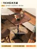 Combinación Retro de Mesa de Café y Silla, Silla para Tienda de Postres y Panadería, Silla para Tienda de Té con Leche, Mesa de Madera Maciza Comercial para Restaurante Americano Occidental