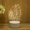 Luz de Noite 3D Presente Atacado Lâmpada Acrílica DIY Presente de Feriado Quarto Mesa de Cabeceira Luz de Atmosfera LED Decoração de Mesa de Cabeceira